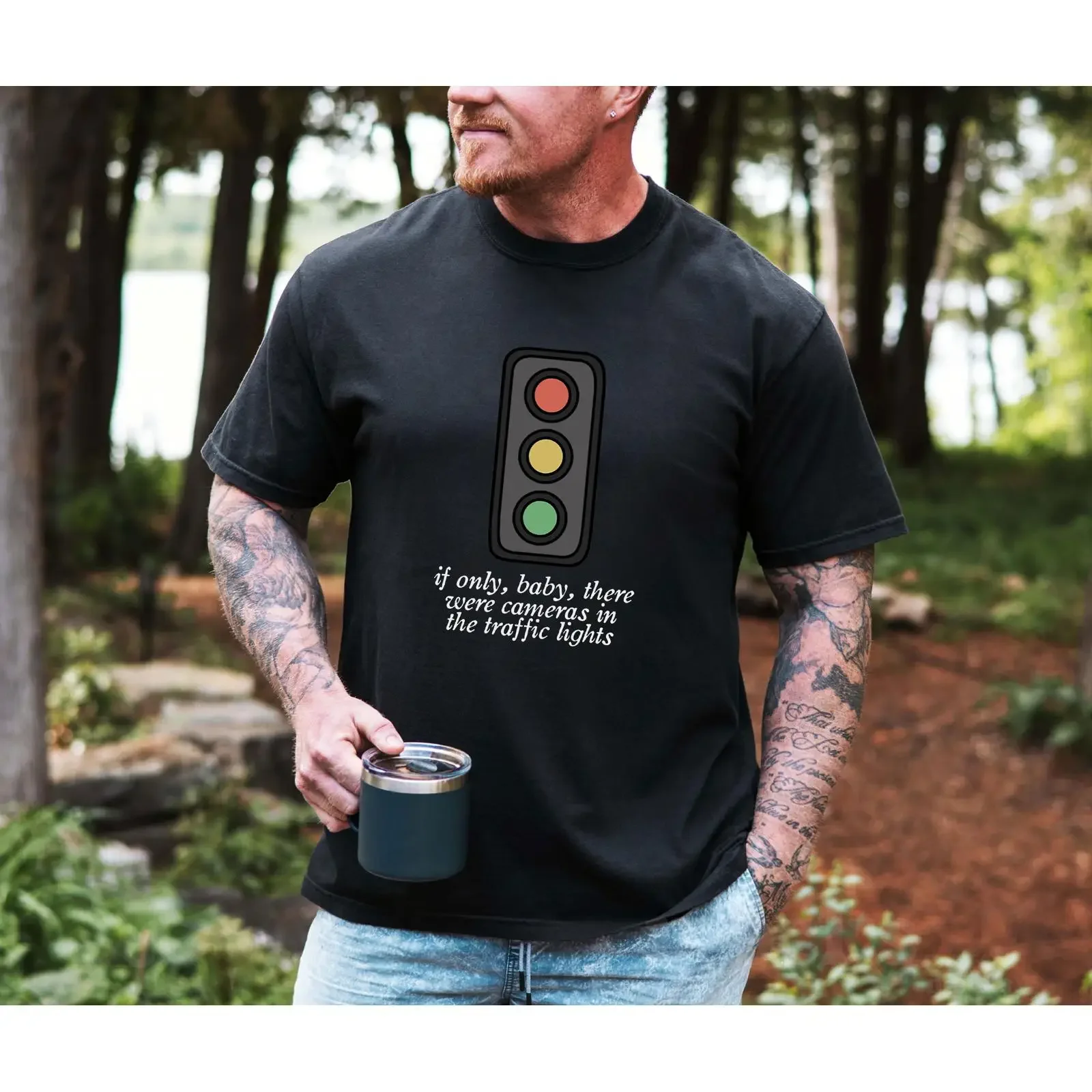 traffic lights Boxy T Shirt If Only Baby There Were Cameras In Minimalist Street Signal vintage Washed graphic Stylish