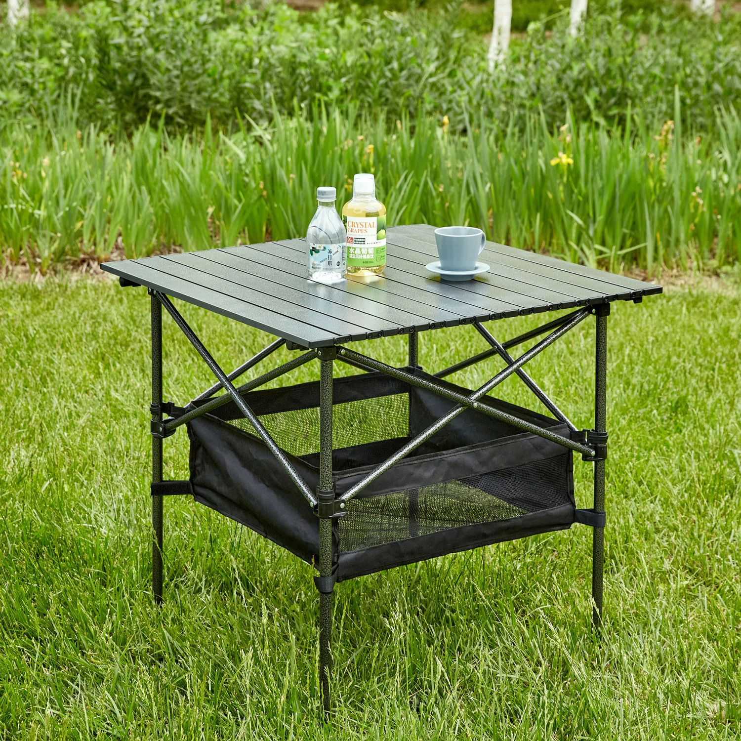 

1-piece Folding Outdoor Table with Carrying Bag,Lightweight Aluminum Roll-up Square Table for indoor, Outdoor Camping, Picnics,