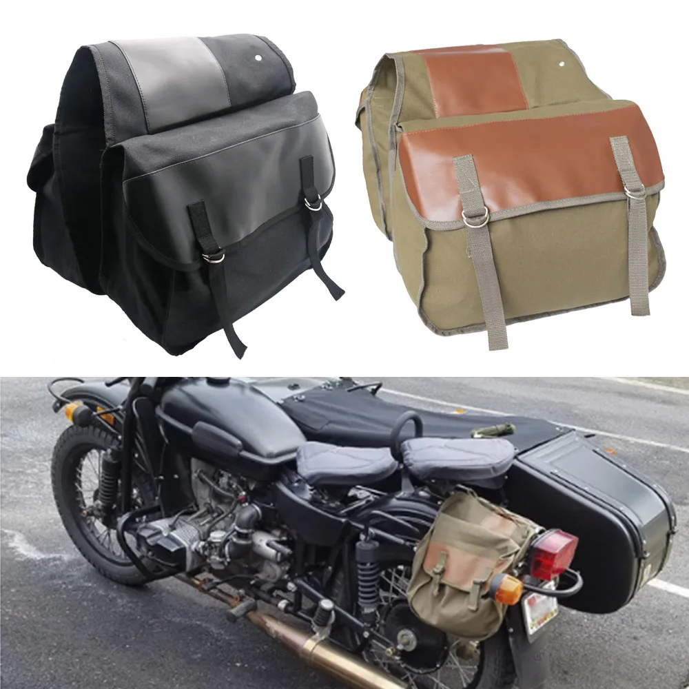 

Canvas Bag Motorcycle Saddle Bag Luggage Cargo Bag For Bicycle ATV Electric Bike Motorbike Side Rear Bags for Kawasaki,Suzuki