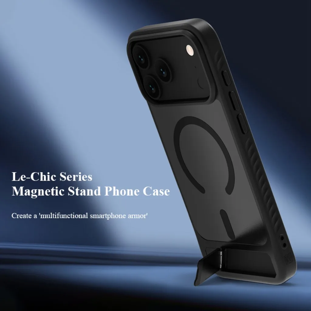 Magnetische Handyhülle mit unsichtbarem Ständer für iPhone 17 Air, 17e, 16e, 16, 15 Pro Max – Robuste Schutzhülle
