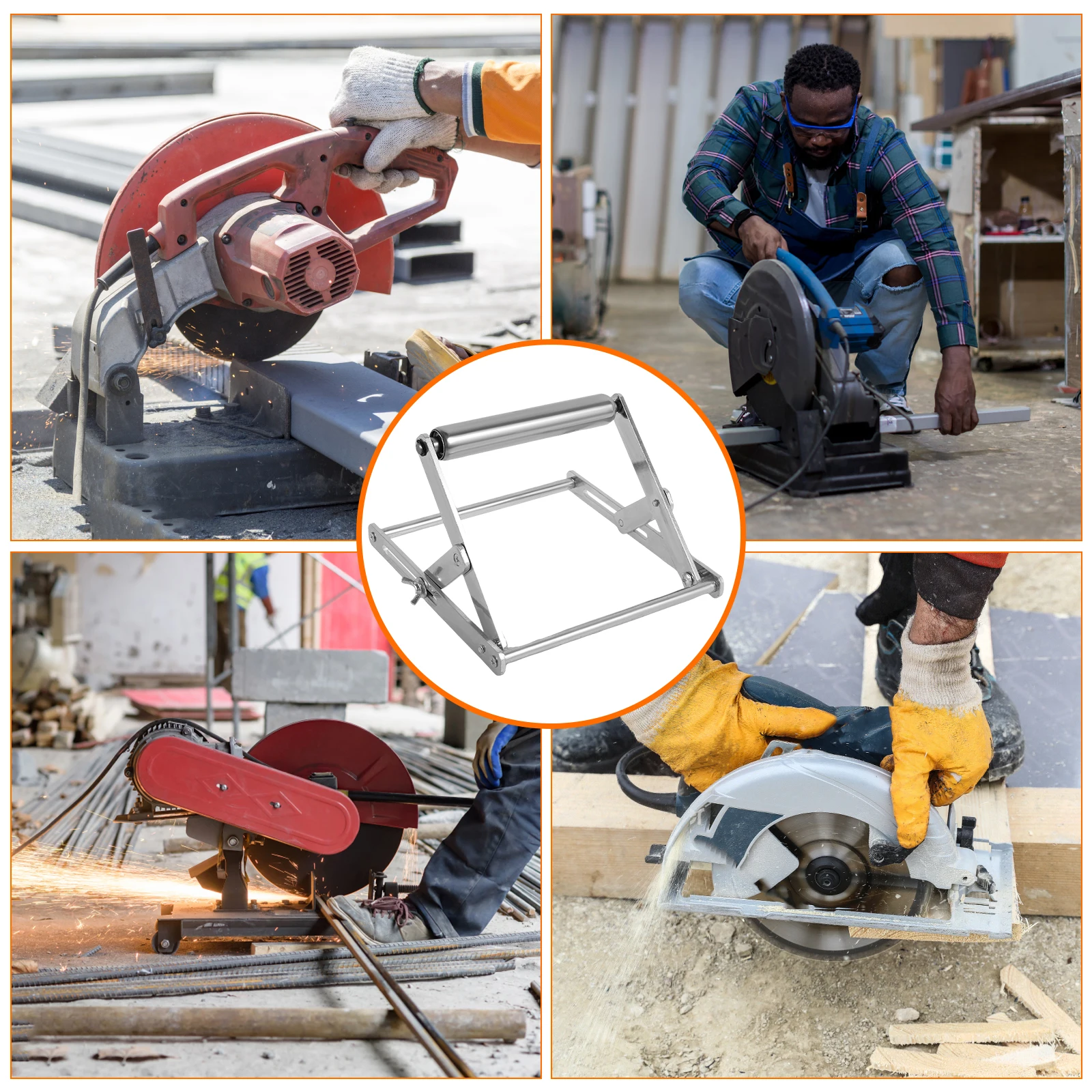 โต๊ะเลื่อยขาตั้งรองรับเครื่องตัดแบบปรับได้สิ่งที่แนบมารองรับกรอบตาราง 2.17-5.91 นิ้วเครื่องตัดวัสดุผู้ถือ