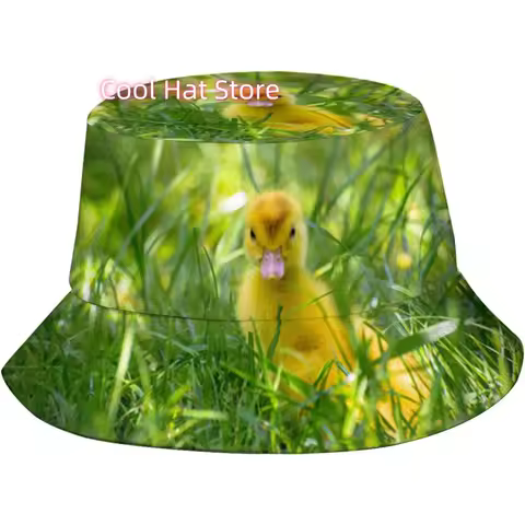 Funny Duck Bucket Hat Animal　Cute Fisherman　Sun Hat for Outing Picnic Travel