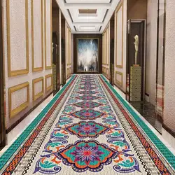 Chinese Style Hall Long Corridor Carpet Runners Wedding Red Hotel Passageway Entrance Mats Aisle Home Customizable Stairway Rug