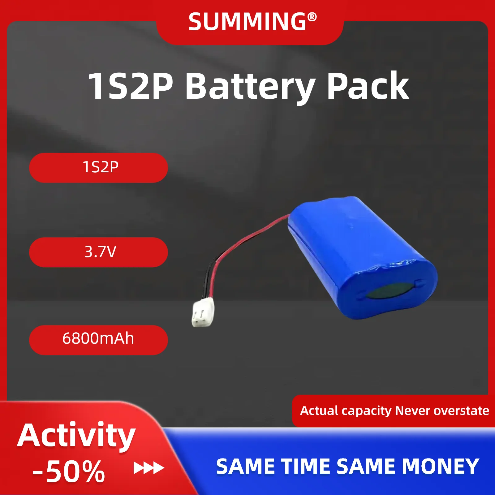 Оригинальный новый 18650 3,7 В литиевый аккумулятор 1S2P PH2.0 XH2.54 2P для электрических игрушечных динамиков, светодиодный заполняющий светильник, интеллектуальный мобимонитор