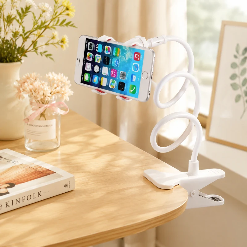 

75CM Universal Long Arm Lazy Phone Holder, Adjustable Bedside & Desk Mount Bracket for All Mobile Phones, Flexible Holder Stand