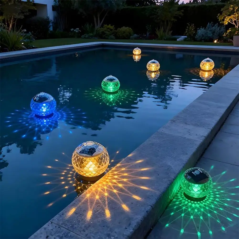 

Solar Park Lights for Garden 7 Color Changing Energy Saving Water Pool Lamp Magic Ball Bath Tub Decor for Outdoor Swimming