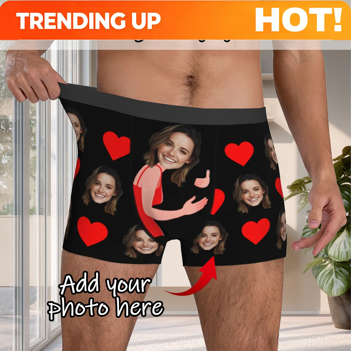 Personalized Face Photo Underwear Custom Boxer Briefs Custom Men Valentine's Day Gift For Husband Anniversary Gift for Dad