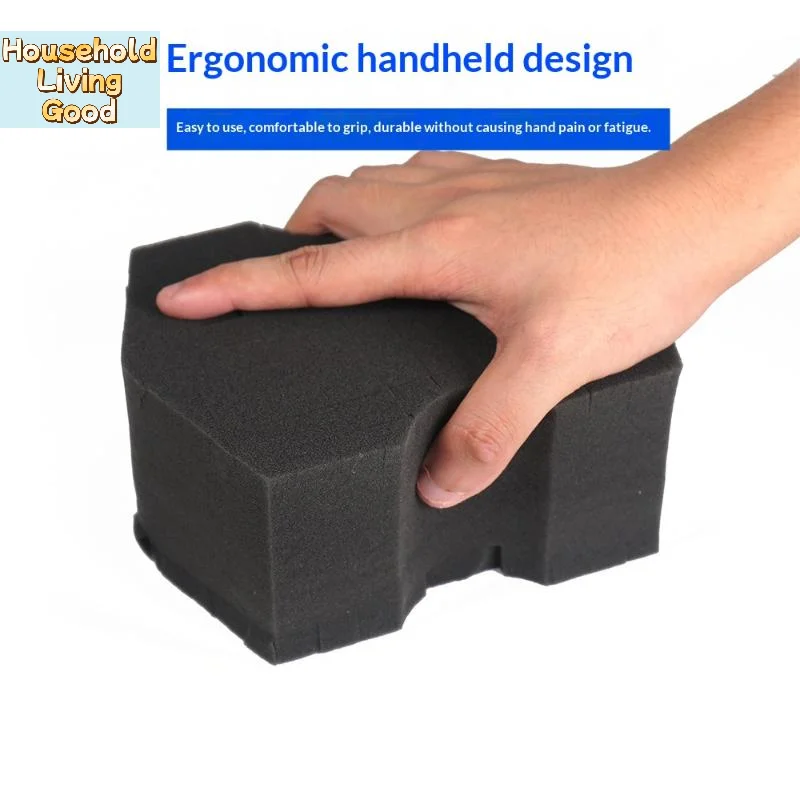 【1PC Double Side Cut Red/Black Sponge 2.0 Better Grip And Access Tight Spaces For Rinseless Car Wash】