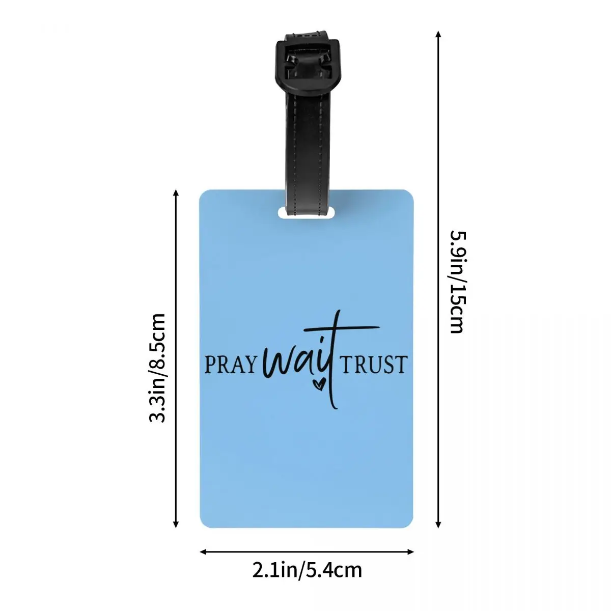 Pray Wait Trust Luggage Tag for Suitcases Jesus Christian Quote Privacy Cover ID Label