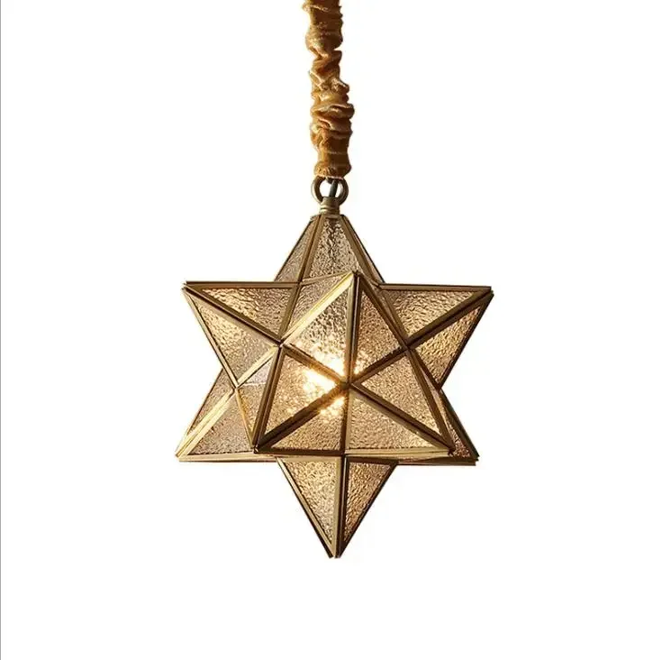 

All copper American star chandelier creative personality bar corridor corridor porch porch light restaurant Chandelier