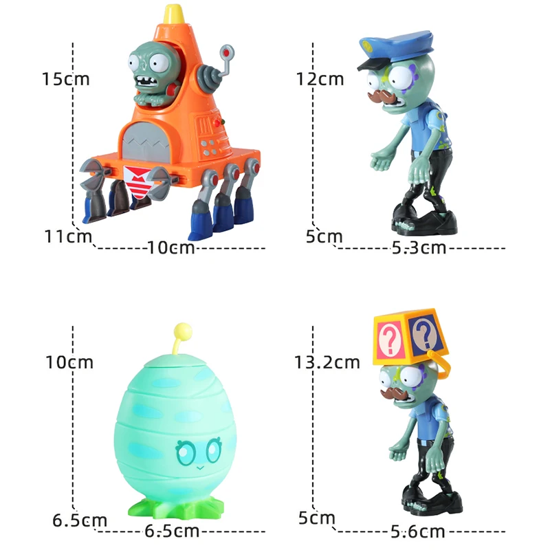새로운 식물 대 좀비 2 Peashooter Mecha Roadblock 좀비 가지 닌자 장난감 세트 10pcs 소프트 실리콘 게임 피규어 모델 소년 선물