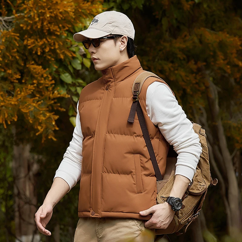 

Autumn Winter New Casual Coats Mens Vest Man Cotton Thicken Waistcoat Men's Outdoor Vests Couple's Casual Fashion Vest Jacket