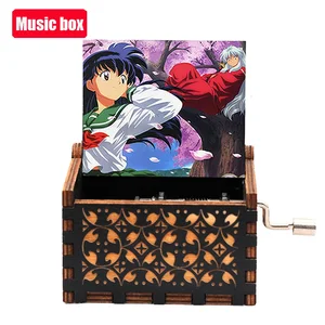 Antike geformte hölzerne Musikbox, Kurbel, Onepiece -Figur, Happy Halloween, Weihnachten, Geburtstagsgeschenk, heiß 6 Hauptverkaufs -Sprachbox -Puppe - №6