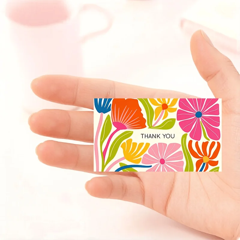 50pcs macaron colored thank-you cards - blank fashionable paper cards for handwritten messages with stylish colored covers