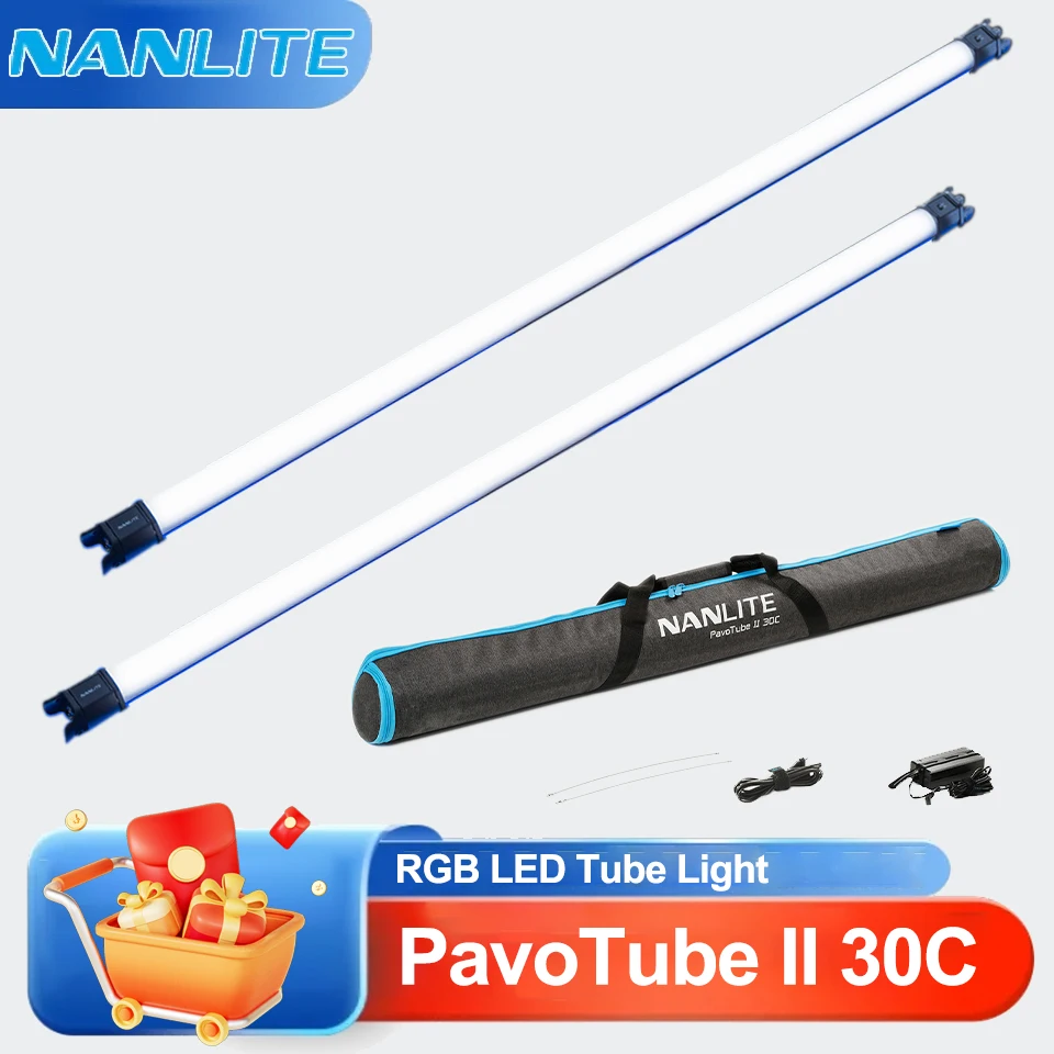 

Светодиодная RGB-лампа Nanlite PavoTube II 30C с RGBWW-подсветкой 2700K-7500K, пиксельная LED-лампа для фото- и видеосъемки с управлением через приложение для прямой трансляции фото и видео