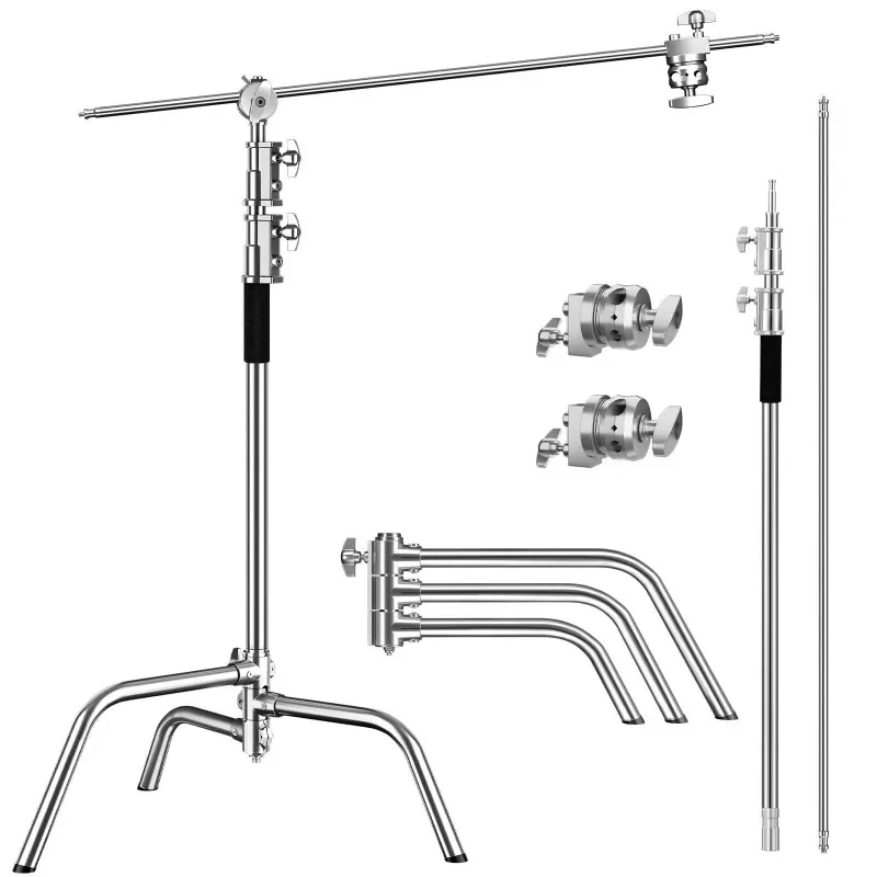 3.3M Stainless Steel Magic Leg Light Stand Spring Tripod Oblique Arm Cantilever Crossbar Photography Bracket Live