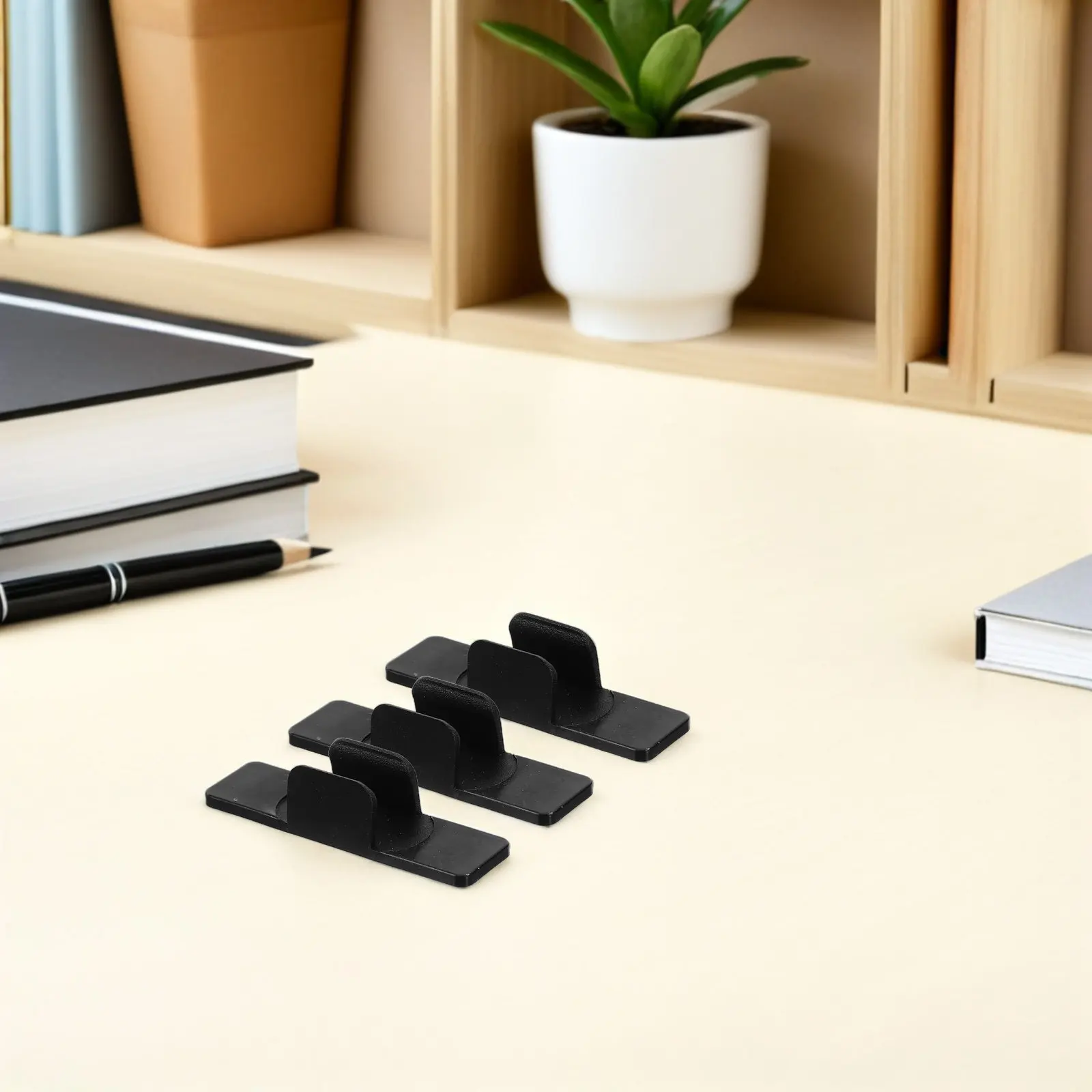24Pcs Adhesive Pencil Holders Black Universal Pen Clips for Walls Clipboards Desk Organizer Teacher Supplies Marker Holder