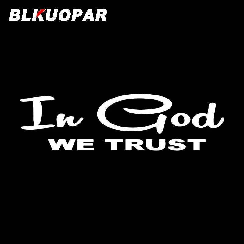 BLKUOPAR In God We Trust Christian Religious Jesus Funny Car Stickers Fashion Skateboard Rearview Mirror Sunscreen Vinyl Decal