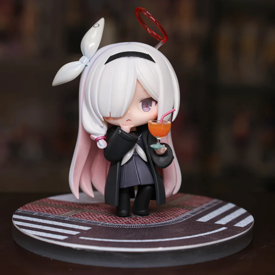 Beautiful Girl 8cm Blue Figure Anime Cute Chibi Desktop Standing Pose Animation Model Toy Gift Collection Ornament PVC