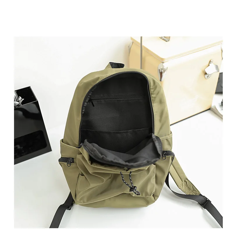 Mochila estudante minimalista de nylon, bolsa leve de viagem para homens e mulheres, bolsa escolar vida simples, nova chegada, 2024