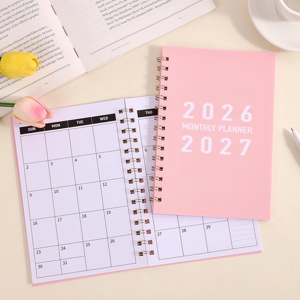 Schüler-Monatsplaner 2026–2027, PVC-Abdeckung für die Schule, 24-Monats-Kalender für Prüfungsplanung, Hausaufgaben, tägliches Zeitmanagement – Detail 3