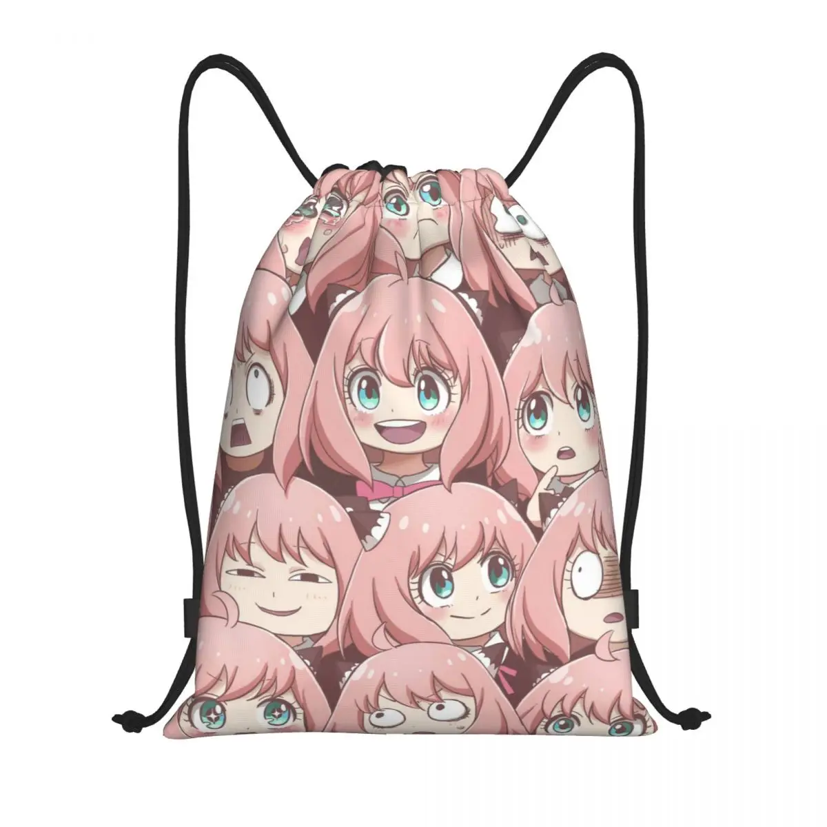 Anime Forger Anya Backpack Drawstring Soccer Bags Gym Bag String Sackpack for Running