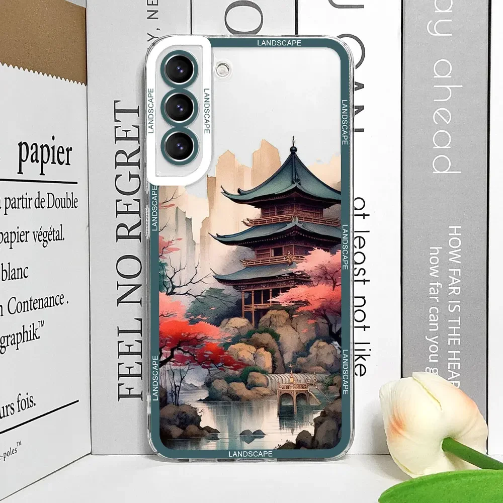 طباعة جراب هاتف شفاف للمناظر الطبيعية اليابانية ، أغطية لينة ، مشهد إبداعي ، sung A55 ، A54 ، A53 ، A51 ، A70 ، A32 ، A 31 ، A13 ، 5G