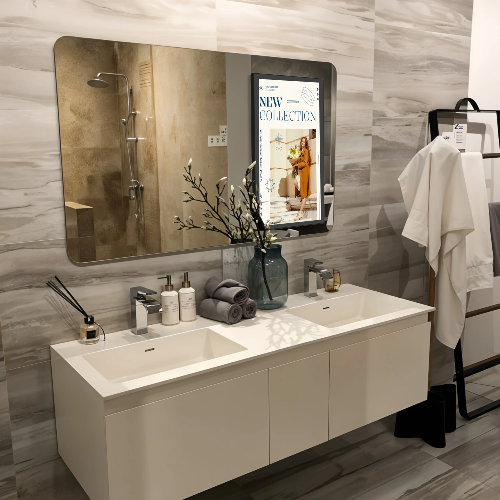 

21.5 Inch Wall-mounted Indoor Digital Signage Tablet Android 11 RK3568 2 + 16gb Touch Screen LCD Commercial Bathroom Advertising