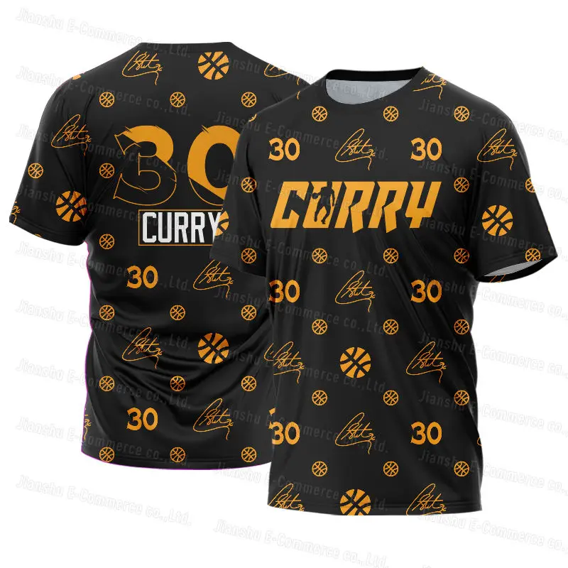 Warriors Basketball 3D Print T-Shirt Curry 30# Men Trend Oversize Shirt Sports Short Sleeve Fans Tees 6xl