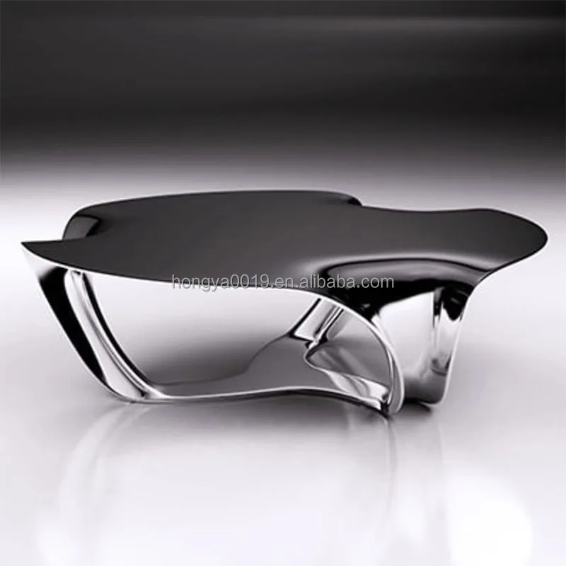 Nordic Fiberglass Electroplating Simple Coffee Table Designer Light  Side Table Modern Technological Table