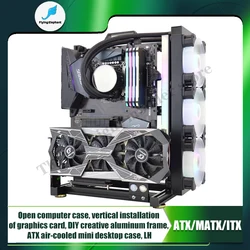 Open PC Case Frame DIY Creative Rack Mini ITX MATX Gamer Cabinet ATX Air/Water Cooler 360 Desktop Computer Gaming Chassis