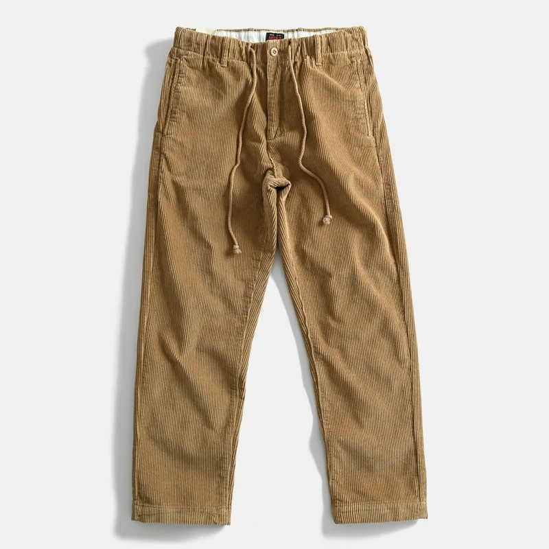 

Autumn Heavyweight 100% Cotton American Retro Corduroy Work Pants - Loose Straight-Leg Japanese Style Casual Trousers for Men