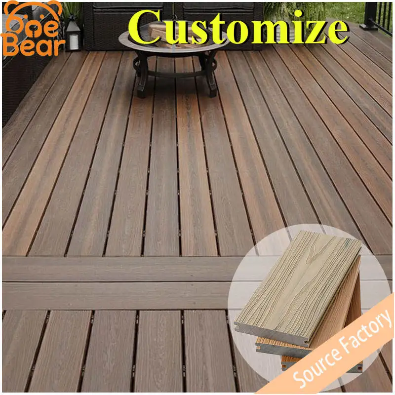 Customizable WPC Wood-Plastic Flooring Is Mold-Resistant, Moisture-Proof, and Durable—Ideal for Courtyards, Patios, and Walkways