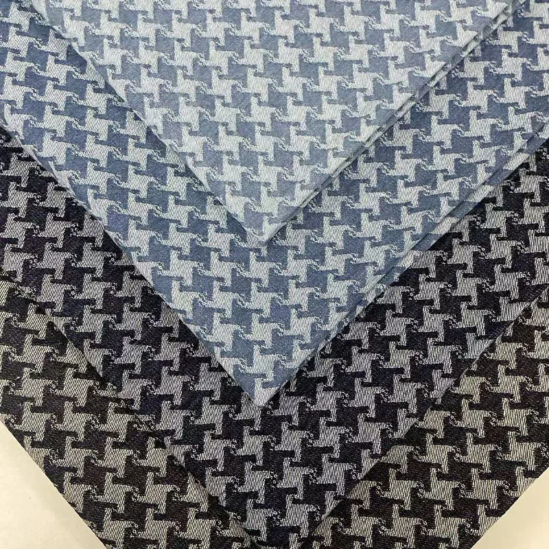 

Denim Fabric Thickened houndstooth Washed Denim For Sewing Dresses Bags Pants bags hats DIY Denim Fabric