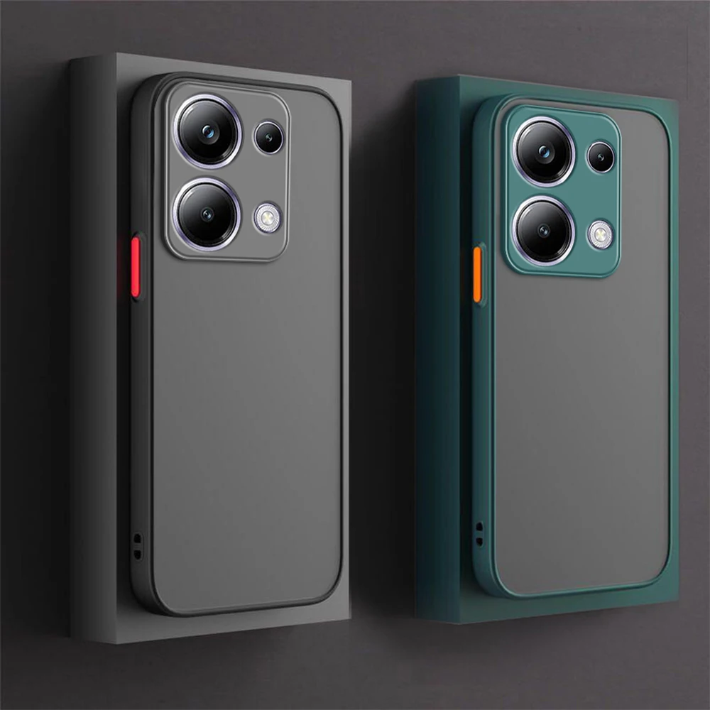 Translucent Matte Phone Case For Xiaomi Poco M6 Pro Camera Protection Hard Back Cover Coques Poko Little M6 M 6 Pro M6Pro 4G