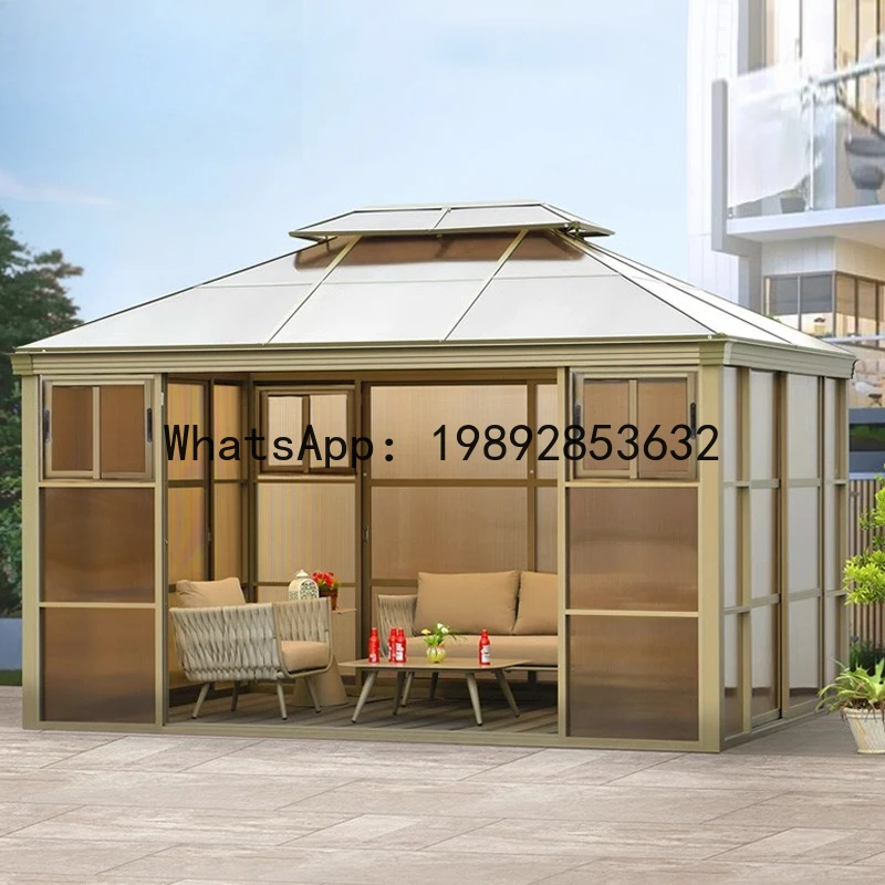 CZ Outdoor Sunroom Gazebo Villa Courtyard Outdoor Aluminum Alloy Garden Rainproof Tent Leisure Modern House