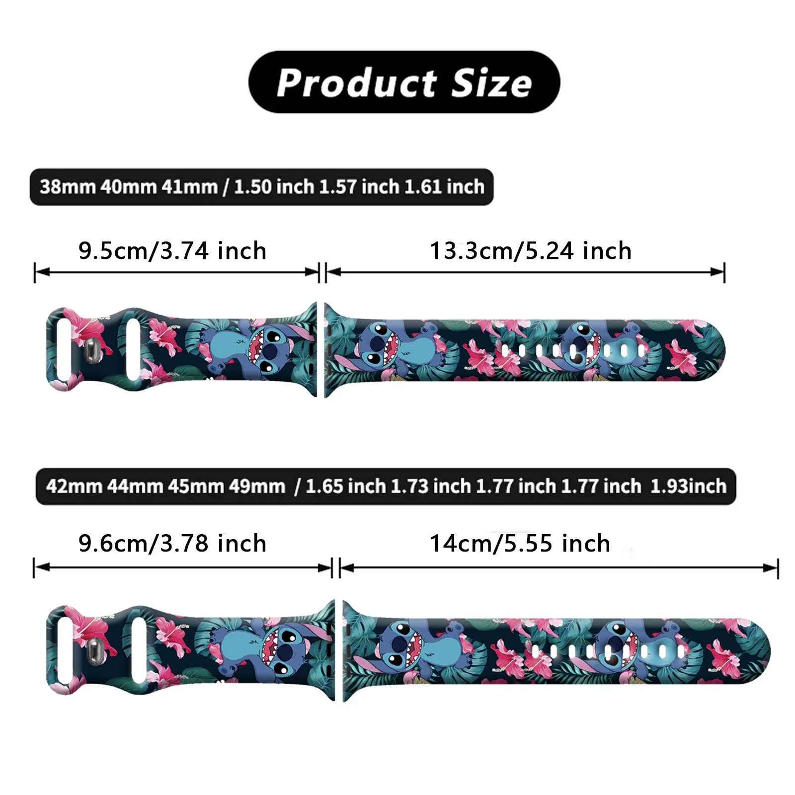 Disney Stitch New Series Bedrucktes Armband für Apple Watch 11 10 9 SE Silikonband Austauschbares Armband für iWatch 46 mm 44 mm 42 mm