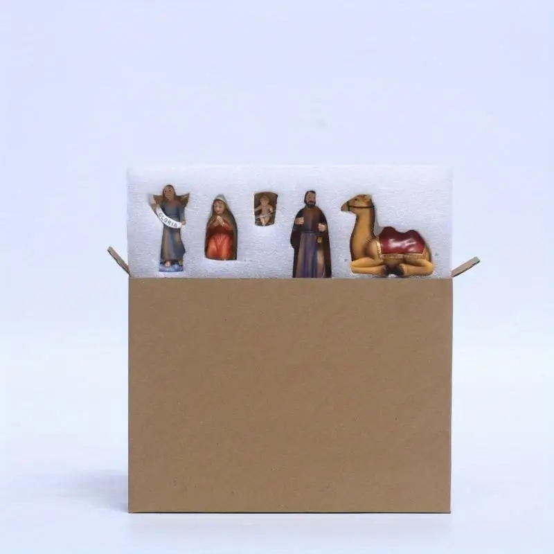 11Pcs Set Nativity Scene Indoor Christmas Village Little People Collectible Buildings Xmas Holiday Decorations Figures view 3