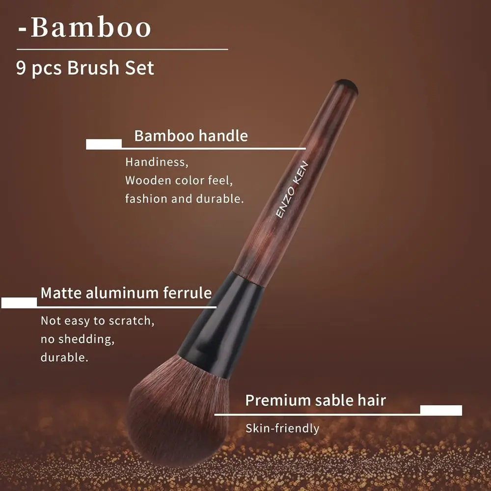 Makeup Brushes Set Professional, Sable Makeup Brush Set with Case, Cosmetic Brushes Set, Natural Hair Makeup Brush Set.