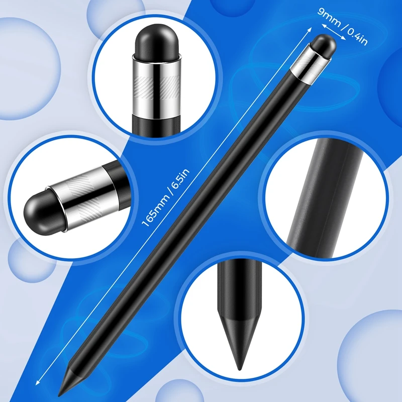 Capacitieve Potlood Pen Stylus Druk Op Scherm Stick Voor Iphone Ipad Tablet Telefoon Pc-Zwart