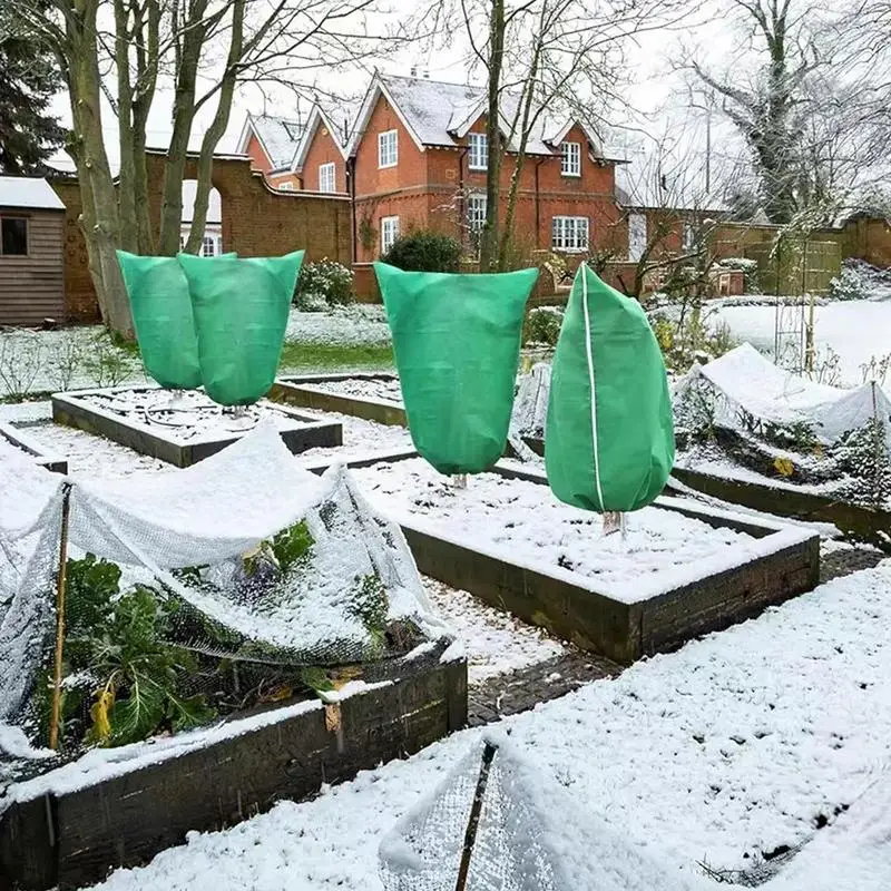 Plant Cover Frost Protection Bag Frost Drawstring Bags Waterproof Warm Plant Protection Cover Bags With Drawstring For Plants