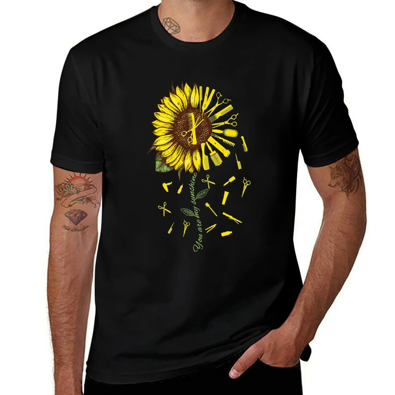 Camiseta de Estilista, Peluquero, Barbero, Tú Eres el Sol, Girasol, Camisetas de Diseñador para Hombre, Camiseta de Algodón, Camiseta de Anime