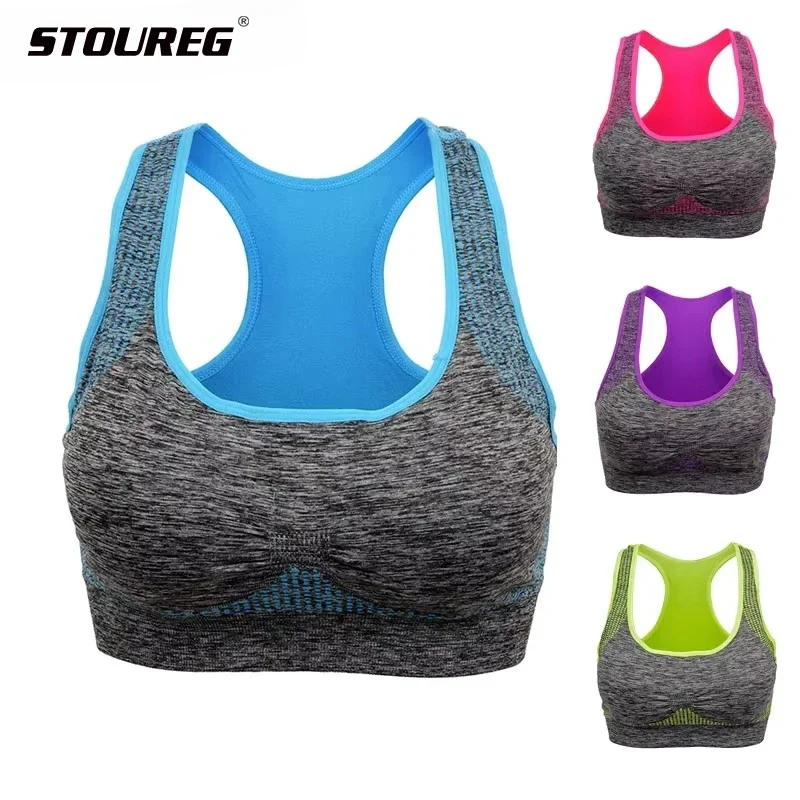 Women's Sports Bra, Gathering Padded Seamless Bra, Women's Steel-Free Fitness Training Fitness Sports Bra，Women Bra No Wire