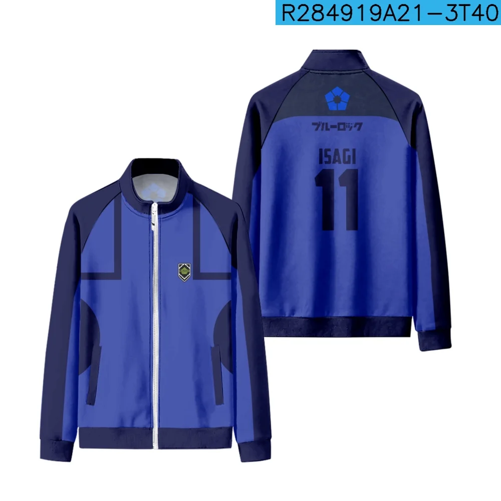 

2025 New Men's Blue Lock Anime Nagi Isagi 11 Soccer Jersey Jackets Women's Coat Sports Tops Children's Casual Jacket Outwear