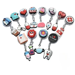 New Medical Style Badge Reel Nurse Workers Enfermera ID Holder Retractable Name Card Holder Accessory