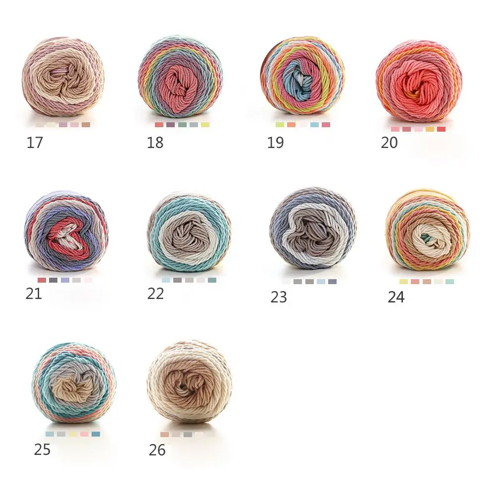 100grams Thick Soft Rainbow Color DIY Sofa Cushion Hand-woven Cotton Crochet Knitting Wool Yarn