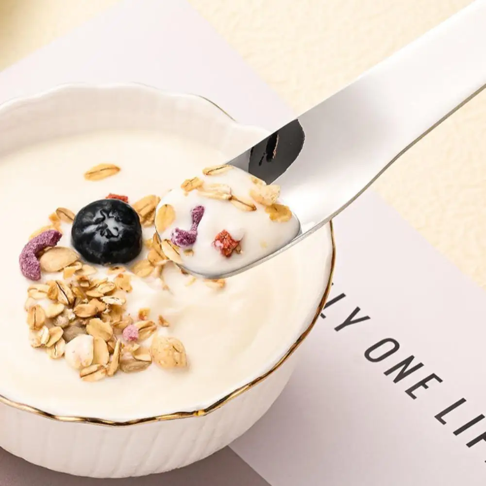 Polished Dessert Spoon Long Tail Stirrer for Afternoon Tea Cafe 316 Stainless Steel Utensil for Cake Ice Cream Yogurt ﻿