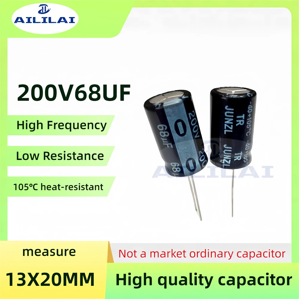 5PCS Original 200v68uf Low ESR/Impedance High Frequency 200V 68UF Aluminum Electrolytic Capacitor 200V68UF Size: 13X20MM