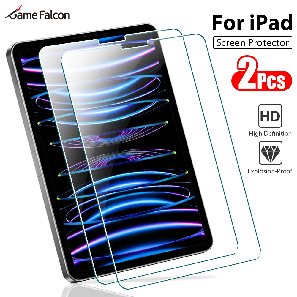 

Закаленное стекло для Ipad Pro 11 12,9 6th 2022 Air 4 5, Защита экрана для 9 9th 10 10th Gen Mini 6 2021 10,2 9,7, пленка, аксессуары