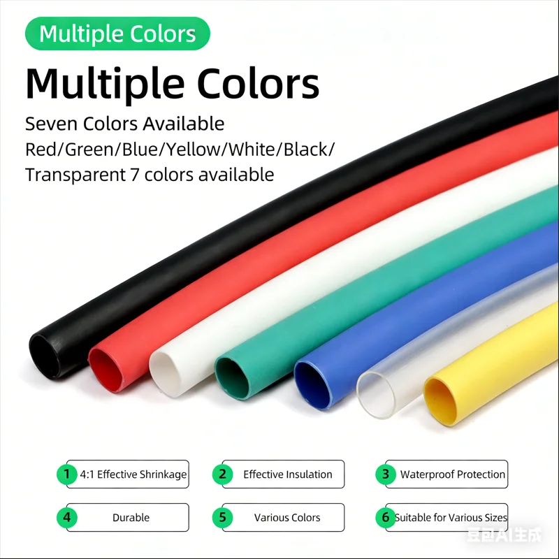 4:1 Adhesive Lined Heat Shrink Tubing - 4-72mm Diameter for Electronic Connection Wire Insulation & Cable Protection 1/5m
